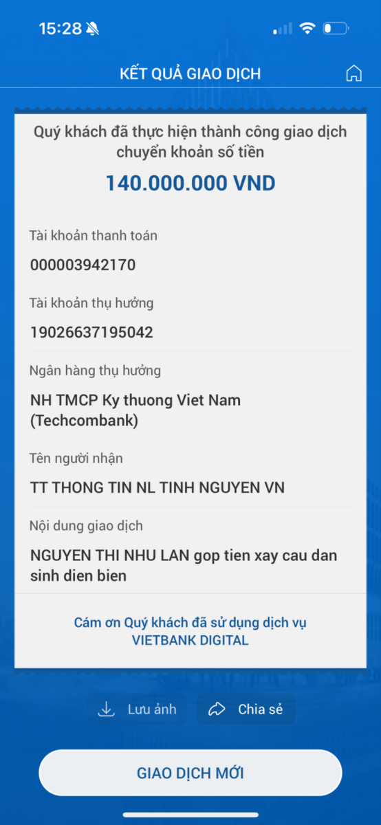 Tổ chức Nuôi em – Dự án Xây cầu đi học 140.000.000 VNĐ (1)